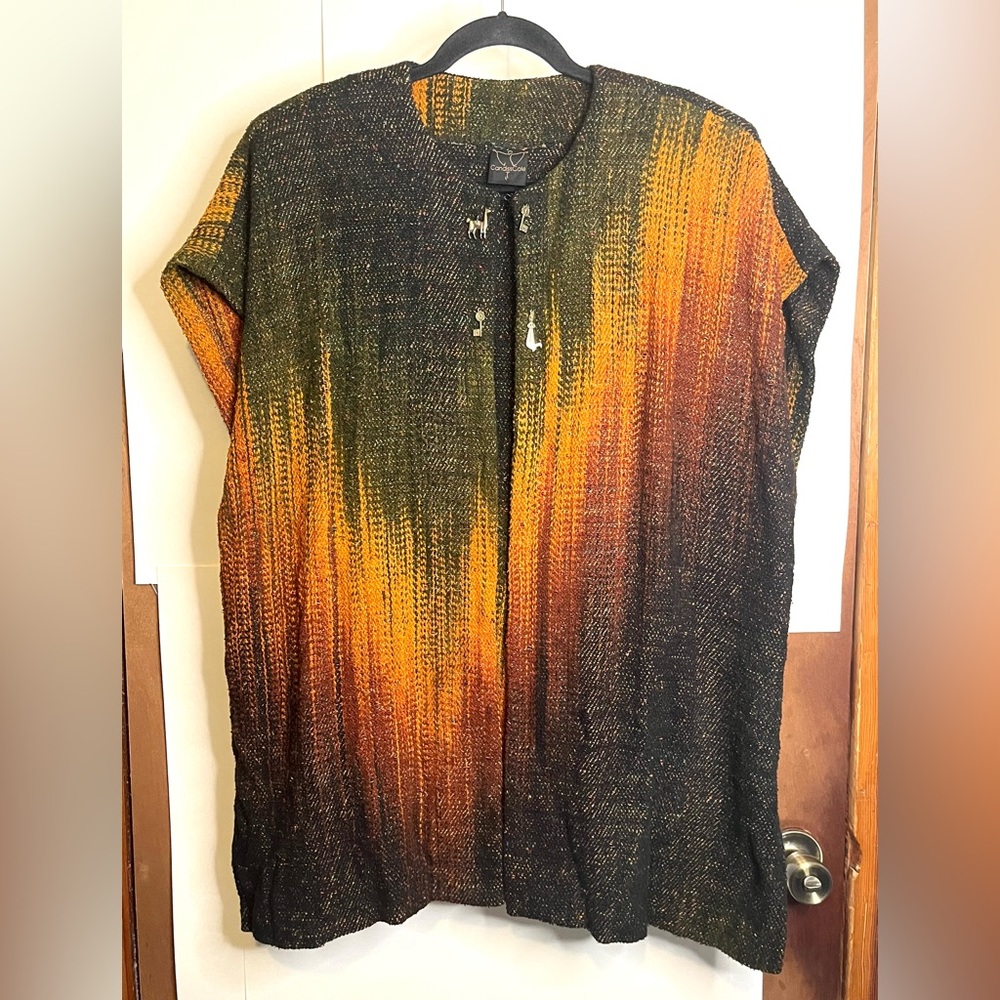 Candiss Cole Women’s Size M Art-to-Wear Handwoven Silk Sleeveless Jacket VTG